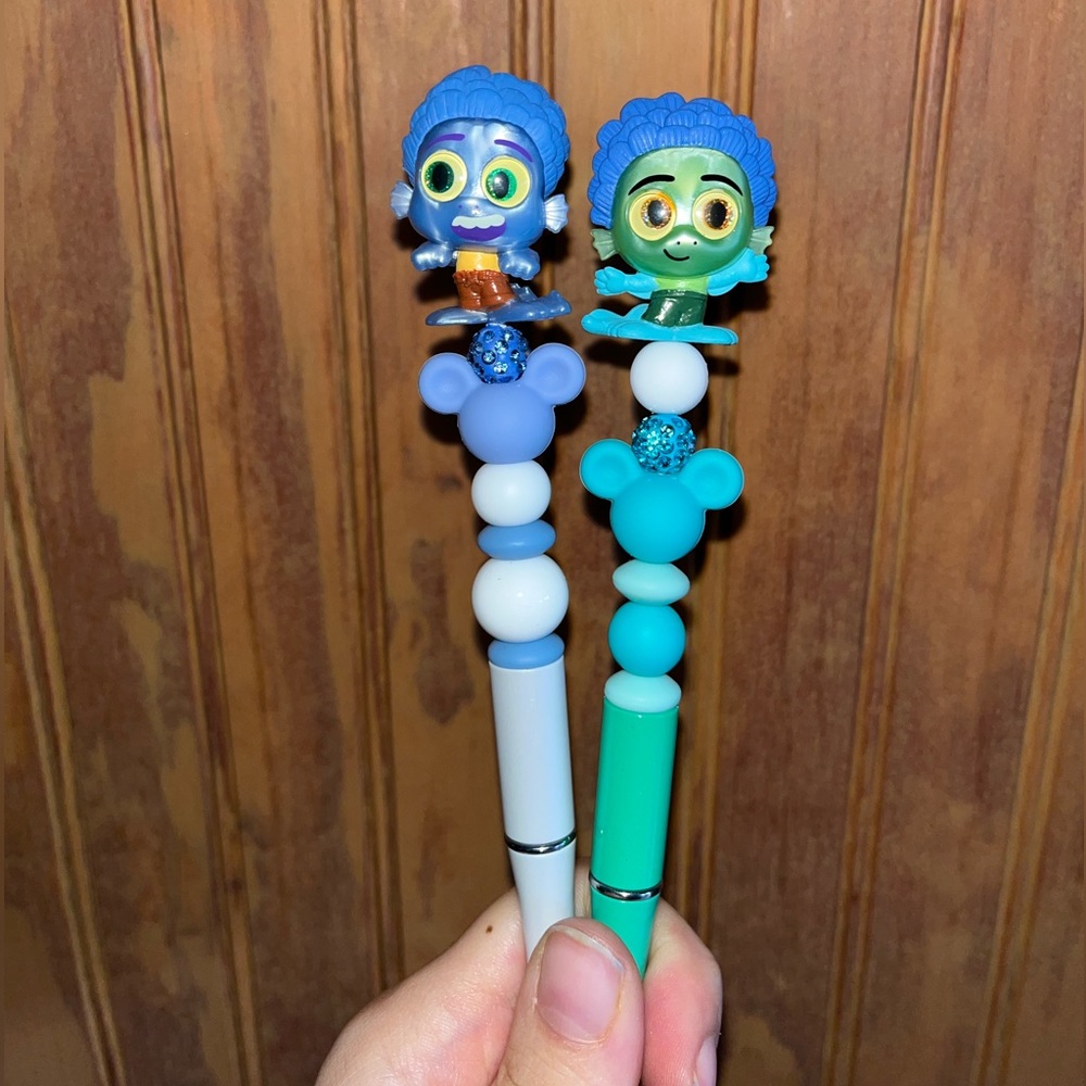 Disney Doorables Luca and Alberto Sea Monster Beaded Ballpoint Pens 2 PC Set